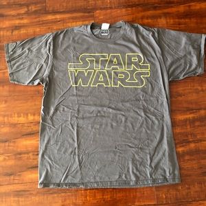Star Wars branded main logo T-Shirt. Grey. XL